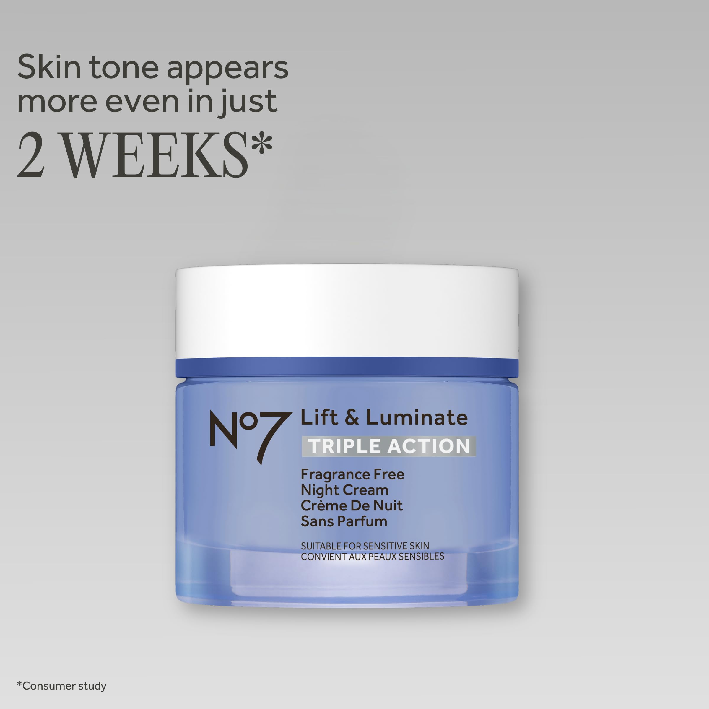 No7 Lift and Luminate Triple Action Fragrance-Free Night Cream – Anti-Wrinkle Collagen Peptide Brightening Moisturizer with Hyaluronic Acid, Hibiscus, and Vitamin C (50ml)
