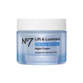 No7 Lift and Luminate Triple Action Fragrance-Free Night Cream – Anti-Wrinkle Collagen Peptide Brightening Moisturizer with Hyaluronic Acid, Hibiscus, and Vitamin C (50ml)